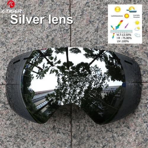 X-Tiger Ski Goggles Lens Anti-Fog Replacement Lens Goggles Box Night Vision Yellow Lens Multiple Colors Polarized Goggle Lens