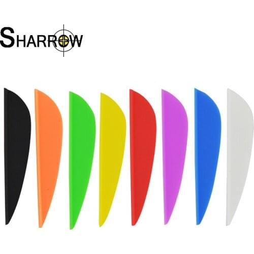 100pcs 2Inch Archery Arrow Feather Vanes Rubber Teardrop-Shaped Arrow Fletching DIY Shaft Accessories for Hunting Shooting