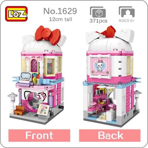 LOZ 1629 City Street Make-up Cosmetics Shop Store Architecture 3D Model DIY Mini Blocks Bricks Building Toy for Children no Box