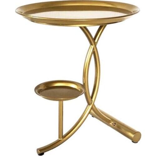 Small round table modern simple tea table iron tray balcony corner living room bedside table coffee tables furniture shelves