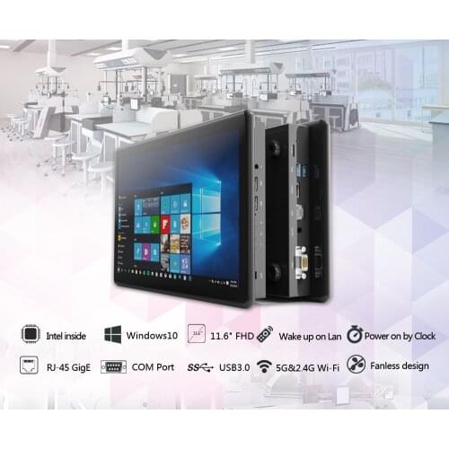 Industrial Mini PC All In One Box Tablet PC Desktop Windows 10 11.6" Intel J3355 4GB RAM RS232 5G WiFi Mini Computer RJ45 HDMI