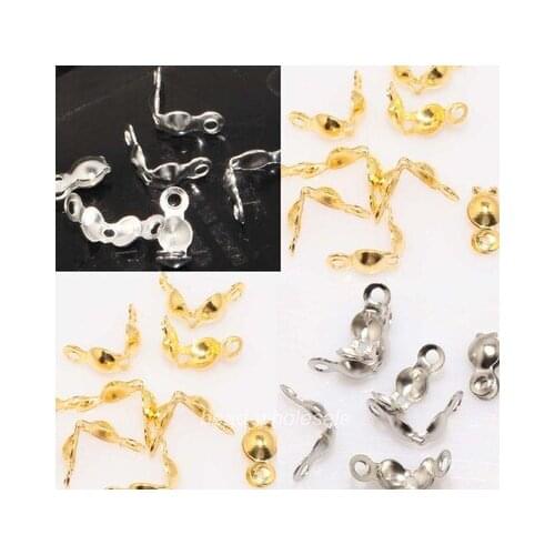 OMH wholesale 300pcs & Golden Tone Charlotte Tube End Crimp Bead ZL532