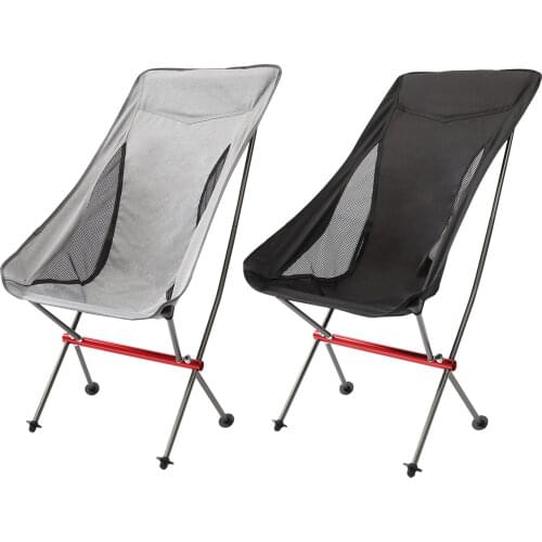 Portable Outdoor Folding Chair Lightweight Aluminum Alloy Fishing Camping Picnic Beach Ultra-light Black Gray Beach Chair