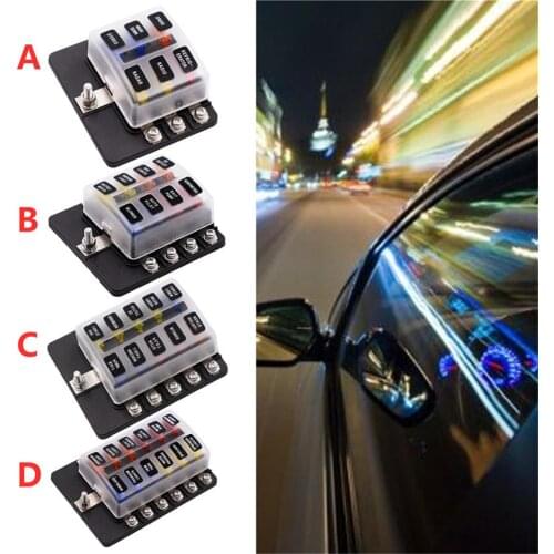 Fuse Box Screw Binding Post Model 12 Ways Fuse Box with LED Indicator Light Double Fuses CS-579A4