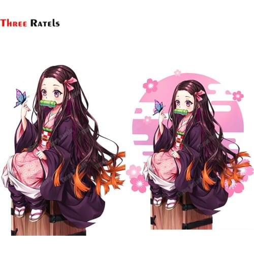 Three Ratels A689 Kamado Nezuko Kimetsu No Yaiba Woman Killer For JDM Car Stickers Auto Door Accessories Tools Decal
