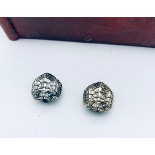 Tortoiseshell-Distressed Hand-Casted Paracord Bead Lanyard Bead Brass Charms EDC Accessories for Keychain Pendant,Knife Lanyard