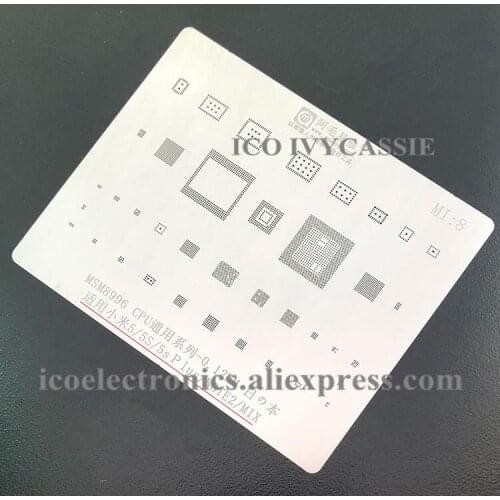 For Xiaomi 5/5s/5p/note2/mix BGA Stencil MSM8996 CPU Reballing IC BGA Solder Heat Template Tin Plant Steel Net 0.12mm Thickness