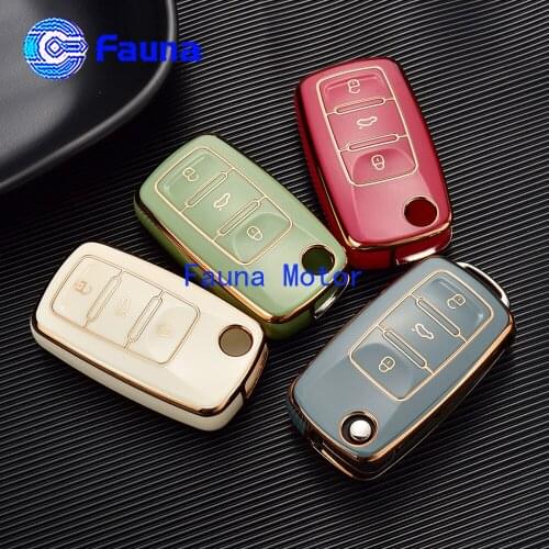 TPU Protective Case For VAG VW Skoda Seat B5 202AD Remote Key 3 Button