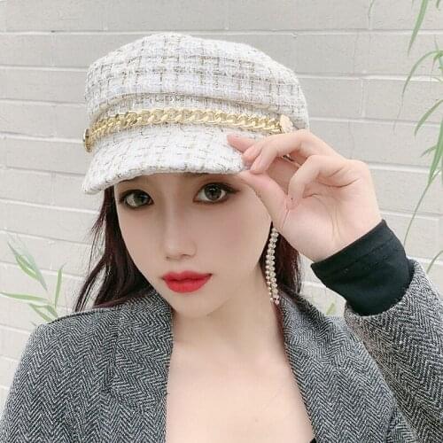 2020 Fashion Winter and Autumn Ladies Hats Women Hats Caps Europe and America Retro Flat Top Casual Wild Octagonal Cap G1260