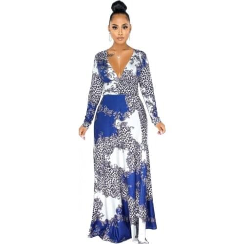 Leopard Print Clothes African Dresses For Women Dashiki Africa Clothing Robe Africaine Femme 2021 Slim Evening Long Maxi Dress