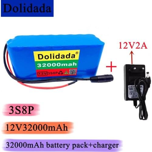 18650 battery 12V 32000mAh battery pack 18650 lithium battery protection board 12v 32000mAh for inverter miner + 12.6V2A charger