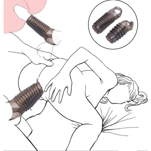 2pcs Soft Extender Condom Cock Sleeve Ring Strap On Penis Erection Reusable Enlargement Delayed Ejaculation Sex Toys For Women