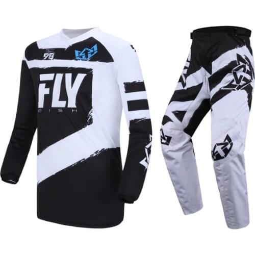 2019 Fly Fish Racing MX Jersey Pant Combo ATV BMX MTB DH Motorbike Enduro Racing Bike Riding Adult Gear Set