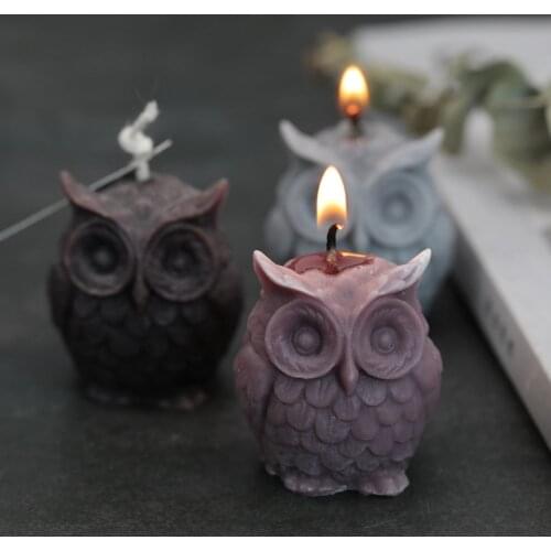 3D Silicone Owl Candle Mold for DIY Candle Handmade Craft Making DIY Handmade Resin Molds Owl Shape Plaster Wax Candle Mould