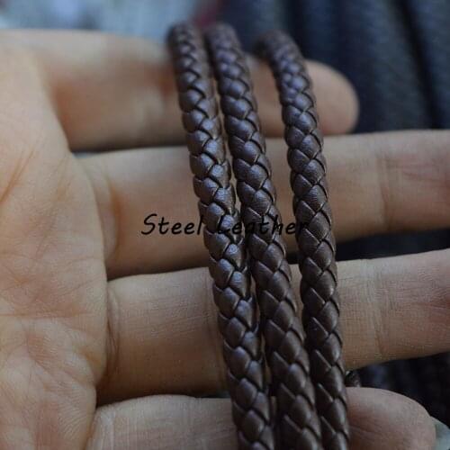 5m/lot Approx 5mm Braided Leather Cord round Jewelry Cord for Jewelry DIY Making Material Leather Strands Strings Cords Promote
