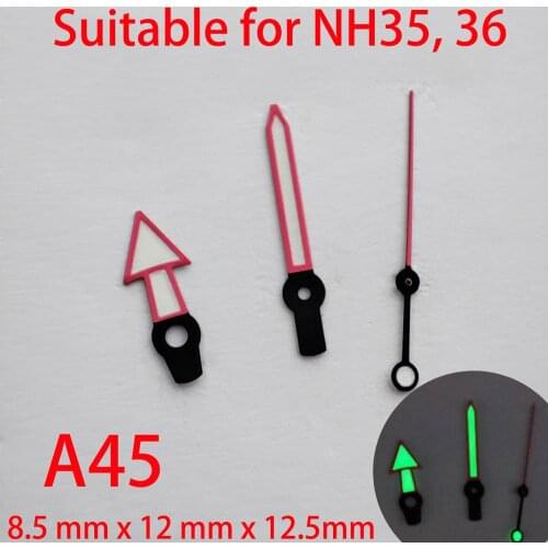 A45 suitable for NH35 watch pointers, watch accessories hand watch custom accessories NH36 Green luminous
