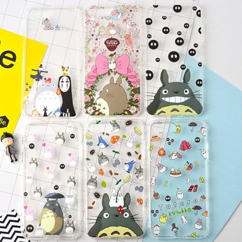 Anime Kawaii Totoro Cartoon Adorable New Case Cover Transparent TPU Surrounded by airbag design For iPhone 7 7Plus 6 6s 8 Plus X