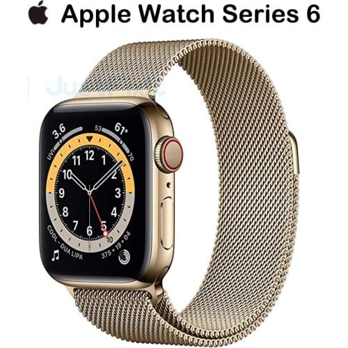 APPLE Original New Apple Watch Series 6 GPS 40MM/44MM Gold Stainless Steel Case with Deep Navy Sport Band
