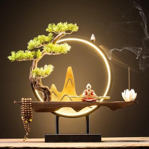 Waterfall Backflow Incense Burner Aromatherapy Sandalwood Incense Burner Holder Home Studio Incienso Quemador Incense Burner