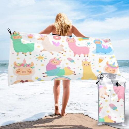 Wearable Bath Towel Cartoon Llama Unicorn Soft and Absorbent Unique Towel for Hotel Home Bathroom Gifts Women Bathrob