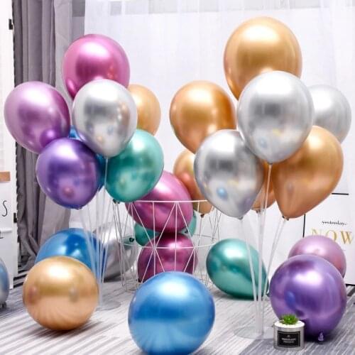 10pcs 5/10/12inch Glossy Metal Pearl Latex Balloons Thick Chrome Metallic Colors helium Air Balls Globos Birthday Party Decor