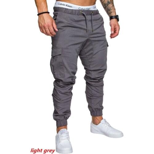 Cargo men pants Elstic Mens Fashion Drawstring Outdoor casual Male Casual Multi-pocket Cargo Pants Sweatpants Trousers