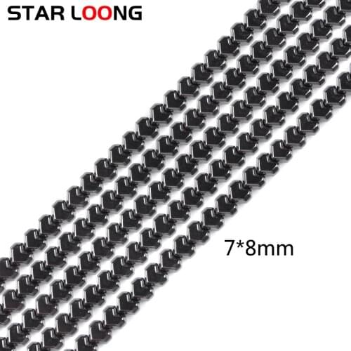 64Pcs 7*8mm Heart shape accessories beads Natural Stone Black Hematite beads DIY Jewelry bracelet Making Per strand pick size