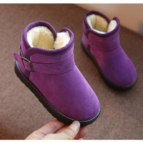 Child Plush Thicker Sole Boys Girls Snow Boots Shoes Autumn Winter Warm Fashion Children Boys Students Snow Boots kids boots