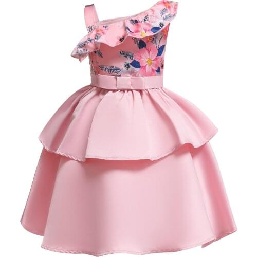 Kids Girl summer Dress 2019 NEW Girls Fashion Printing Flower Princess Dress Floral Tulle Dresses For 2-10Yrs Kids Clothes