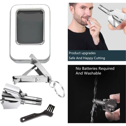 Travel Mini Manual Nose Hair Trimmer Waterproof Hair Remover for Men Women Washable Portable Nose Ear Hair Trimmer