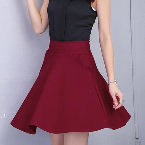 High Waist A-line Skirt Women Mini Anti-lightening Skirts Summer Ladies Pocket Short Skirts Feminina Mini Skirts
