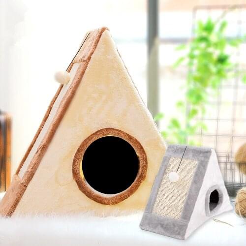 Cat Nest Pet Scratch Board Pet Cat Bed Indoor Kennels House for Cats Toy Tent Scratch Board Funny Playing House Cozy Cave