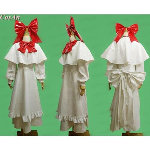 Game Touhou Project Shanghai Ningyou Cosplay Costume White Patent Leather Uniform Dress Unisex Role Play Clothing Custom-Make