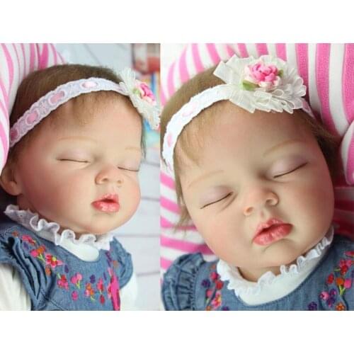 55cm Soft Silicone Reborn baby Dolls real bebe reborn collectible Lifelike sleeping dolls Kids birthday gift Playmate toys