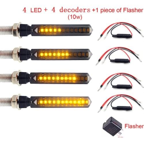 Motorcycle Turn Signal Light Brake Lamp Flowing Water Amber Light LED Flicker Bendable Tail Indicator Flasher cover E Mark(E9)