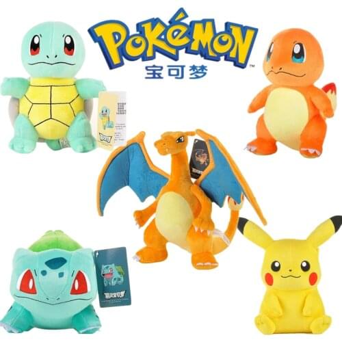 New Cartoon Pokemon Plush Toy Charmander Squirtle Bulbasaur Plush Doll Eevee Mewtwo Jigglypuff Snorlax Plush Toy Childrens Gift