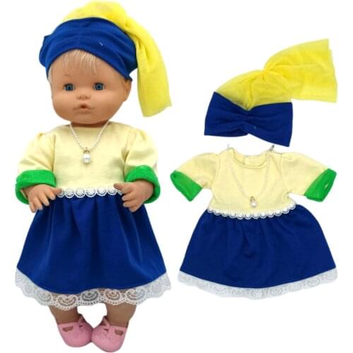 17" Baby Doll Clothes Dress Het Meisje Met De Parel For Nenuco Doll Dress Ropa Y Su Hermanita Wears