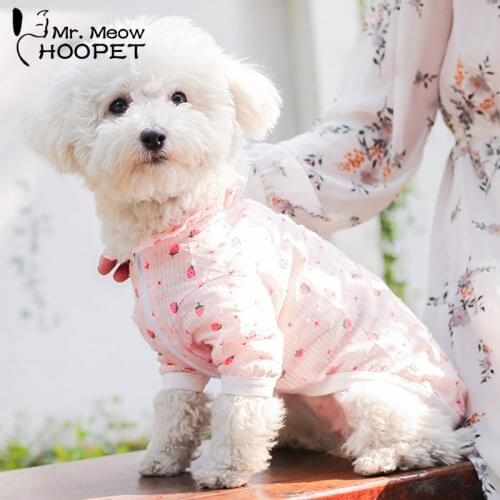 Hoopet Pet Cat Clothes Pink Strawberry Sunscreen Clothes Summer Pet Costume Kitten Coats Jackets Clothes for Cats