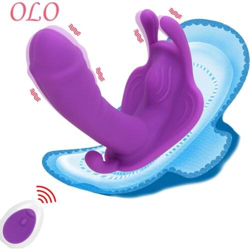 OLO Dildo Vibrator 10 Speed Wearable Butterfly Vibrating Panties G Spot Massager Sex Toys for Women Clitoris Stimulator