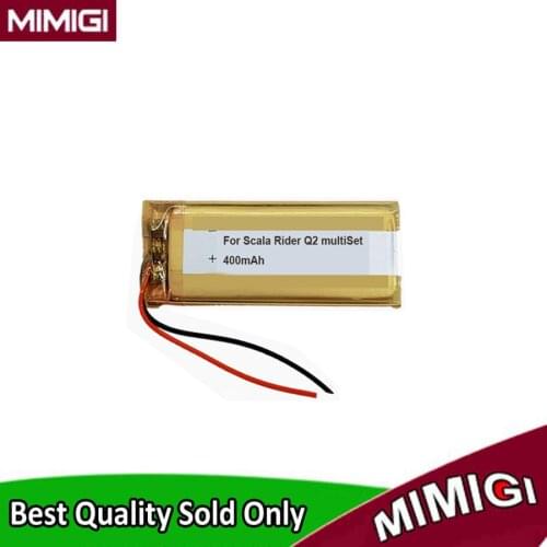 Original Replaces 400mAh 2 Wires Plug Battery For Scala Rider Q2 & multiSet Helmet Accumulator AKKU