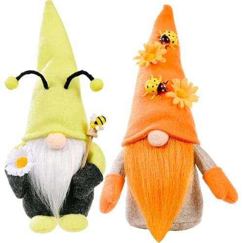 Autumn Harvest Festival Sunflower Ladybug Faceless Doll Thanksgiving Xmas Halloween Decoration Market Bar Home Windows Ornaments