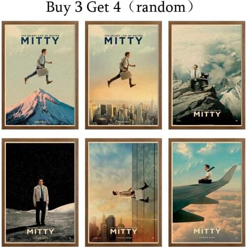 The Secret Life of Walter Mitty Posters & Prints Wall decoration Poster Vintage Style Movie Painting Vintage Retro Poster42X30cm