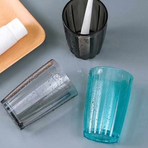 Transparent Stripe Cup Home Coffee Cup Bathroom Wash Cup Toothbrush Cup Water Drinking Home Bathroom Lightweight Tooth Mug U3