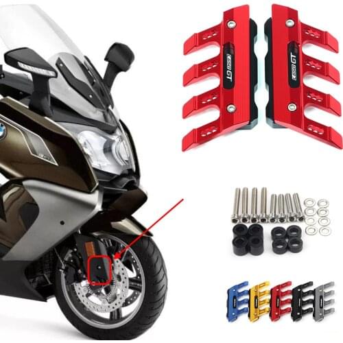 With Logo For BMW C650 C650GT Motorcycle CNC Accessories Mudguard Side Protection Block Front Fender Anti-Fall Slider