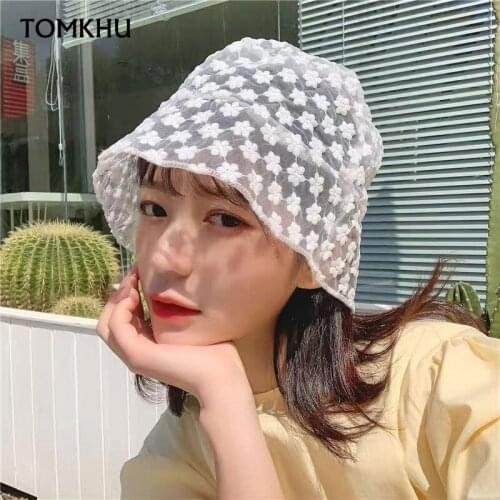 TOMKHU New Fashion Women Lace Fascinator Hat Summer Hat Wide Brim Sun Hats White Black Lace Dress Church Wedding Hat Wholesale