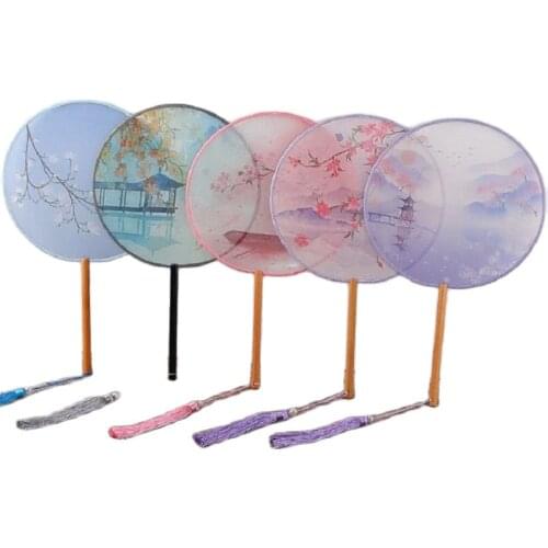 Retro Chinese Handheld Fan Girl Photo Prop Tool Art Craft Decor Handmade Fan for Wedding Gift Room Ornaments Hanfu Accessories