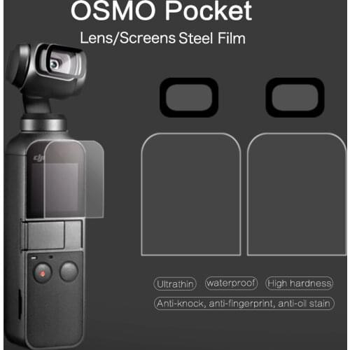 Vamson for DJI OSMO Pocket Camera Screen+ 9H Tempered Glass Lens Protection Film Full Coverage HD for Camera Lens OP102