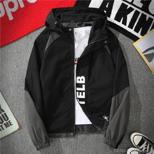 Spring and autumn youth casual hooded letter printing plus fat oversize zipper loose boys' fat jacket 8xl130kg