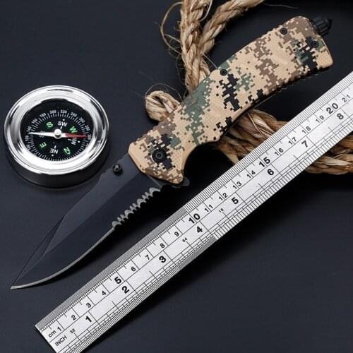 High Hardness Camouflage Folding Knife Outdoor Survival Multi-function Hunting Knife Self-defense Edc Accessories Folding Knife
