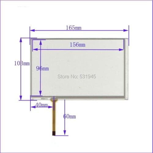 ZhiYuSun 7 inch 165mm*103mm 4 wire TOUCH SCREEN for gps glass touch panel 165*103 for AT070TN83